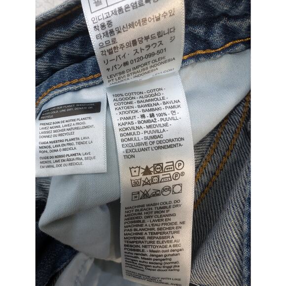 Levi’s Ribcage Wide Leg Jeans Blue High Rise NWT Women’s Size 28x32 - Picture 7 of 7